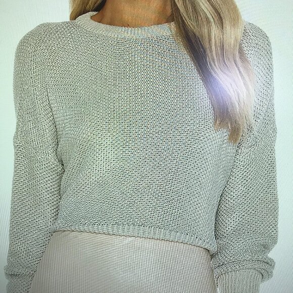 NEW BB Dakota Sweater XSmall Steve Madden Retail $89.00 Rose Gold Metallic - Picture 1 of 11